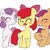 Size: 600x600 | Tagged: safe, artist:ume89s, apple bloom, scootaloo, sweetie belle, earth pony, pony, g4, blushing, cutie mark crusaders, eyes closed, female, filly, mare, open mouth, smiling