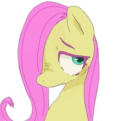 Size: 1024x1024 | Tagged: safe, artist:ume89s, fluttershy, pony, g4, bust, female, mare, shy, solo