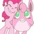 Size: 600x600 | Tagged: safe, artist:ume89s, pinkie pie, pony, wigglytuff, g4, blushing, crossover, eyes closed, female, mare, pokémon, smiling, snuggling