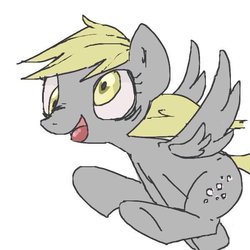 Size: 600x600 | Tagged: safe, artist:ume89s, derpy hooves, pony, g4, female, mare, open mouth, smiling, solo