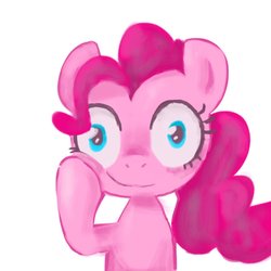 Size: 1024x1024 | Tagged: safe, artist:ume89s, pinkie pie, earth pony, pony, g4, female, looking at you, mare, pinkamena diane pie, shrunken pupils, smiling, solo, staring into your soul, thousand yard stare