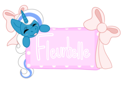 Size: 927x670 | Tagged: safe, oc, oc:fleurbelle, alicorn, pony, alicorn oc, name, ribbon, simple background, transparent background