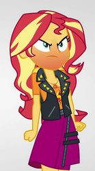 Size: 600x1080 | Tagged: safe, screencap, sunset shimmer, equestria girls, equestria girls series, g4, rollercoaster of friendship, angry, cropped, female, geode of empathy, magical geodes, red face, shrunken pupils, solo, sunset shimmer is not amused, unamused