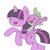 Size: 600x600 | Tagged: safe, artist:ume89s, spike, twilight sparkle, dragon, pony, g4, dragons riding ponies, duo, eyes closed, female, happy, male, mare, open mouth, riding, simple background, spike riding twilight, white background