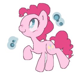 Size: 600x600 | Tagged: safe, artist:ume89s, pinkie pie, earth pony, pony, g4, female, looking up, mare, raised hoof, smiling, solo