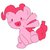 Size: 600x600 | Tagged: safe, artist:ume89s, pinkie pie, earth pony, pony, g4, beady eyes, blushing, cute, diapinkes, female, looking at you, mare, motion lines, open mouth, simple background, sitting, solo, waving, white background