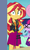 Size: 508x842 | Tagged: safe, screencap, fluttershy, sci-twi, sunset shimmer, twilight sparkle, equestria girls, equestria girls specials, g4, my little pony equestria girls: better together, my little pony equestria girls: rollercoaster of friendship, angry, clothes, cropped, female, geode of empathy, glasses, jacket, leather, leather jacket, magical geodes, offscreen character, shrunken pupils, skirt