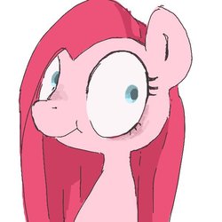 Size: 600x600 | Tagged: safe, artist:ume89s, pinkie pie, earth pony, pony, g4, :t, bust, female, looking at you, mare, pinkamena diane pie, shrunken pupils, smiling, solo
