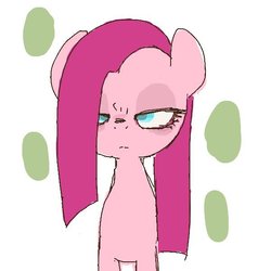 Size: 600x600 | Tagged: safe, artist:ume89s, pinkie pie, earth pony, pony, g4, :|, female, lidded eyes, looking at you, mare, pinkamena diane pie, solo