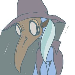 Size: 600x600 | Tagged: safe, artist:ume89s, trixie, pony, g4, cape, clothes, female, hat, mare, plague doctor mask, solo, trixie's cape, trixie's hat