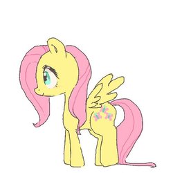 Size: 600x600 | Tagged: safe, artist:ume89s, fluttershy, pony, g4, female, mare, smiling, solo