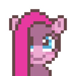 Size: 1000x1000 | Tagged: safe, artist:ume89s, pinkie pie, pony, g4, bust, cute, cuteamena, female, looking at you, mare, pinkamena diane pie, pixel art, portrait, smiling, solo