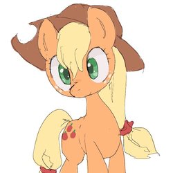 Size: 800x800 | Tagged: safe, artist:ume89s, applejack, earth pony, pony, g4, female, mare, smiling, solo