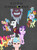 Size: 1319x1800 | Tagged: safe, artist:someguy458, apple bloom, applejack, chancellor neighsay, cozy glow, fluttershy, gallus, lord tirek, ocellus, pinkie pie, rainbow dash, rarity, sandbar, scootaloo, silverstream, smolder, starlight glimmer, sweetie belle, twilight sparkle, yona, alicorn, griffon, pony, g4, school raze, cozy glow is not amused, cutie mark crusaders, foal, mane six, photoshop, student six, twilight sparkle (alicorn)