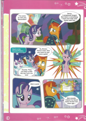 Size: 826x1169 | Tagged: safe, princess flurry heart, starlight glimmer, sunburst, pony, g4, baby, book, comic, diaper, foal, magazine scan, the quest for the lost toy