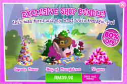Size: 1042x690 | Tagged: safe, gameloft, pinkie pie, g4, advertisement, building, costs real money, cupcake, food, gem, holiday, no pony, sale, shop, thanksgiving