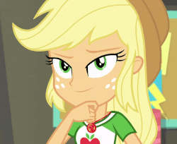 Size: 800x654 | Tagged: safe, screencap, applejack, equestria girls, equestria girls series, rollercoaster of friendship, animated, cropped, female, geode of super strength, gif, magical geodes, one eye closed, solo, thumbs up, wink