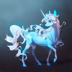 Size: 5500x5500 | Tagged: safe, artist:rocy canvas, oc, oc only, oc:rime, pony, unicorn, absurd resolution, curved horn, female, horn, mare, signature, solo