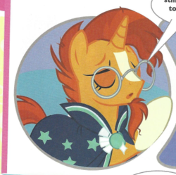 Size: 349x348 | Tagged: safe, sunburst, pony, unicorn, g4, cropped, eyelashes, fabulous, magazine scan, male, solo, stallion, the quest for the lost toy, you had one job