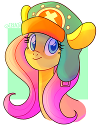 Size: 980x1200 | Tagged: safe, artist:1racat, fluttershy, pony, g4, clothes, cosplay, costume, crossover, cute, female, hat, looking at you, one piece, shyabetes, solo, tony tony chopper