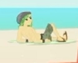 Size: 514x417 | Tagged: safe, screencap, sandalwood, equestria girls, equestria girls series, forgotten friendship, g4, clothes, feet, legs, male, male feet, partial nudity, sandals, shorts, swimming trunks, topless