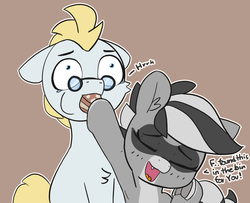 Size: 1280x1039 | Tagged: safe, artist:pabbley, oc, oc only, oc:bandy cyoot, pony, armpits, eyes closed, female, food, male, mare, simple background, smiling, stallion