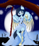 Size: 850x1000 | Tagged: safe, artist:timeatriy-time-lives, oc, oc only, undead, anthro, scythe, solo