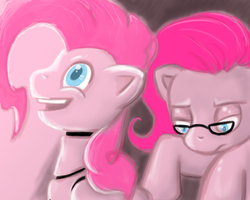 Size: 2560x2048 | Tagged: safe, artist:chrisboe4ever, pinkie pie, earth pony, pony, robot, robot pony, g4, depressed, duality, glasses, high res, looking down, looking up, pinkie bot, sad