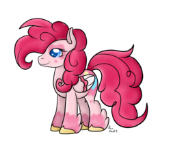 Size: 1301x1086 | Tagged: safe, artist:jessyxkisuxkata, pinkie pie, pegasus, pony, g4, female, g5 concept leak style, g5 concept leaks, pegasus pinkie pie, pinkie pie (g5 concept leak), race swap, simple background, solo, transparent background