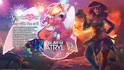 Size: 717x410 | Tagged: safe, artist:atryl, pinkie pie, rainbow dash, human, twilight sparkle's secret shipfic folder, g4, advertisement, card game, humanized