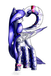 Size: 2000x3000 | Tagged: safe, artist:midnightdream123, oc, oc only, oc:katrin de mur, hybrid, pegasus, pony, female, high res, mare, simple background, solo, white background