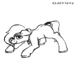 Size: 1510x1262 | Tagged: safe, artist:s410, derpibooru exclusive, oc, pony, collar, face down ass up, pet play, tail wrap