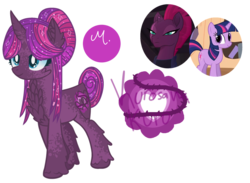 Size: 1024x749 | Tagged: safe, artist:kurosawakuro, tempest shadow, twilight sparkle, oc, pony, g4, base used, colored pupils, female, golden oaks library, lesbian, magical lesbian spawn, offspring, parent:tempest shadow, parent:twilight sparkle, parents:tempestlight, ship:tempestlight, shipping, simple background, transparent background