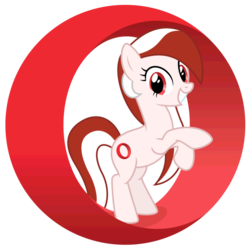 Size: 894x894 | Tagged: safe, artist:masem, oc, oc only, oc:opera, earth pony, pony, browser ponies, female, o, opera, rearing, simple background, solo, technology, transparent background, vector