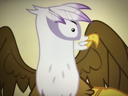 Size: 4032x3024 | Tagged: safe, screencap, gilda, griffon, g4, griffon the brush off, animation error, female, griffon teeth, solo