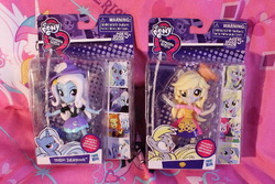 Size: 540x360 | Tagged: safe, artist:melancholyprince, derpy hooves, trixie, equestria girls, g4, doll, equestria girls minis, irl, photo, toy