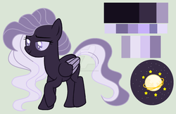 Size: 1919x1240 | Tagged: safe, artist:rose-moonlightowo, oc, oc only, oc:cosmic galaxy starlight, pegasus, pony, female, mare, offspring, parent:king sombra, parent:twilight sparkle, parents:twibra, reference sheet, simple background, solo