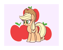 Size: 1500x1200 | Tagged: safe, artist:heir-of-rick, applejack, earth pony, pony, g4, cowboy hat, cutie mark background, female, hat, mare, smiling, solo
