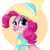 Size: 1181x1181 | Tagged: safe, artist:sweetkllrvane, pinkie pie, earth pony, pony, g4, cute, diapinkes, female, grin, hat, mare, smiling, solo