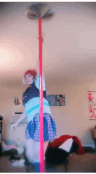 Size: 528x960 | Tagged: safe, artist:php79, sour sweet, human, equestria girls, g4, animated, clothes, cosplay, costume, cute, gif, irl, irl human, photo, pleated skirt, pole dancing, ponytail, skirt, socks, stripper pole
