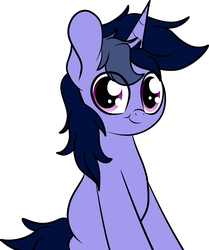 Size: 2840x3404 | Tagged: safe, artist:php142, oc, oc only, oc:purple flix, pony, unicorn, cute, high res, looking at you, male, sitting, smiling, solo