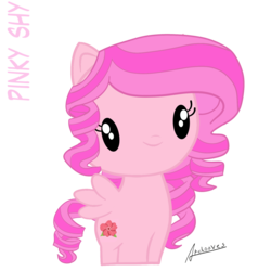 Size: 1500x1500 | Tagged: safe, artist:archooves, oc, oc only, oc:pinky shy, pegasus, pony, cute, cutie mark crew, simple background, solo, toy, transparent background