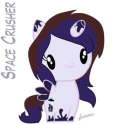 Size: 1500x1500 | Tagged: safe, artist:archooves, oc, oc only, oc:space crusher, alicorn, pony, cute, cutie mark crew, simple background, solo, toy, transparent background