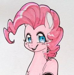 Size: 1822x1836 | Tagged: safe, artist:ogre, pinkie pie, earth pony, pony, g4, female, mare, solo, traditional art