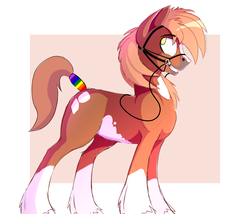 Size: 2299x1972 | Tagged: safe, artist:tehshockwave, oc, oc only, pony, bit, bridle, male, reins, solo, stallion, tack, tail wrap