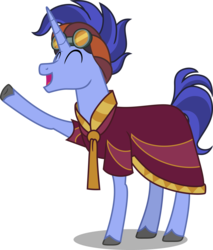 Size: 5723x6729 | Tagged: safe, artist:hendro107, hoo'far, pony, saddle arabian, unicorn, g4, road to friendship, .svg available, absurd resolution, clothes, eyes closed, inkscape, male, open mouth, raised hoof, simple background, solo, stallion, transparent background, vector