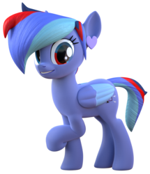 Size: 1031x1200 | Tagged: safe, artist:melodismol, oc, oc:star visualz, pegasus, pony, 3d, blender, fusion, looking at you, simple background, transparent background