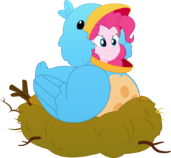 Size: 6000x5539 | Tagged: safe, artist:lahirien, pinkie pie, human, equestria girls, g4, my little pony equestria girls: summertime shorts, the art of friendship, absurd resolution, animal costume, bird costume, clothes, costume, female, funny, nest, pinkie being pinkie, pinkie birdie, silly, silly human, simple background, solo, transparent background, vector