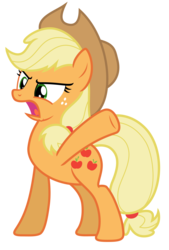 Size: 4980x7353 | Tagged: safe, artist:estories, applejack, earth pony, pony, g4, absurd resolution, angry, applejack's hat, clothes, cowboy hat, female, freckles, hat, mare, open mouth, simple background, transparent background, vector