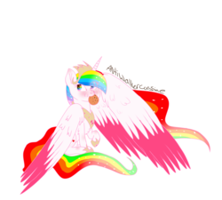 Size: 2000x1800 | Tagged: safe, artist:antiwalkercassie, oc, oc only, oc:rainbow dream, alicorn, pony, cookie, female, food, mare, mouth hold, nom, solo